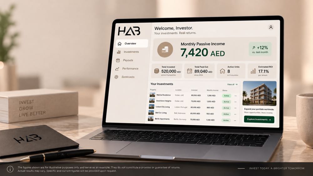 Laptop mit einem Beispiel-Dashboard f&uuml;r Investoren